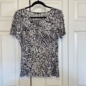 Cable & Gauge Cheetah & Zebra Print Top